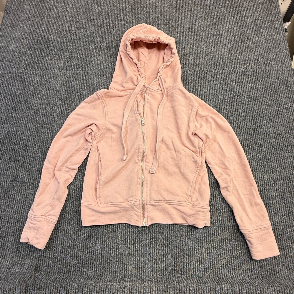 Zella Womens Pink French‎ Terry Full Zip Hoodie Sweatshirt Size XS